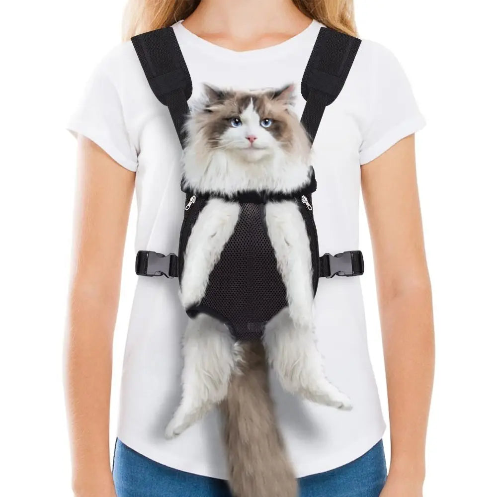 Legs Out Front Dog Carrier Backpack – Adjustable for Small Pets