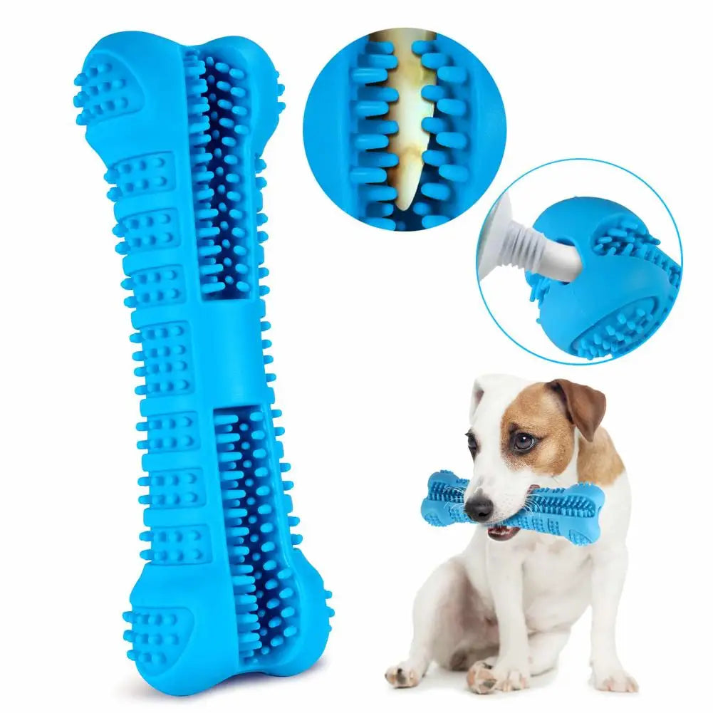 360° Soft Rubber Dog Toothbrush Chew Toy – for Small Dogs