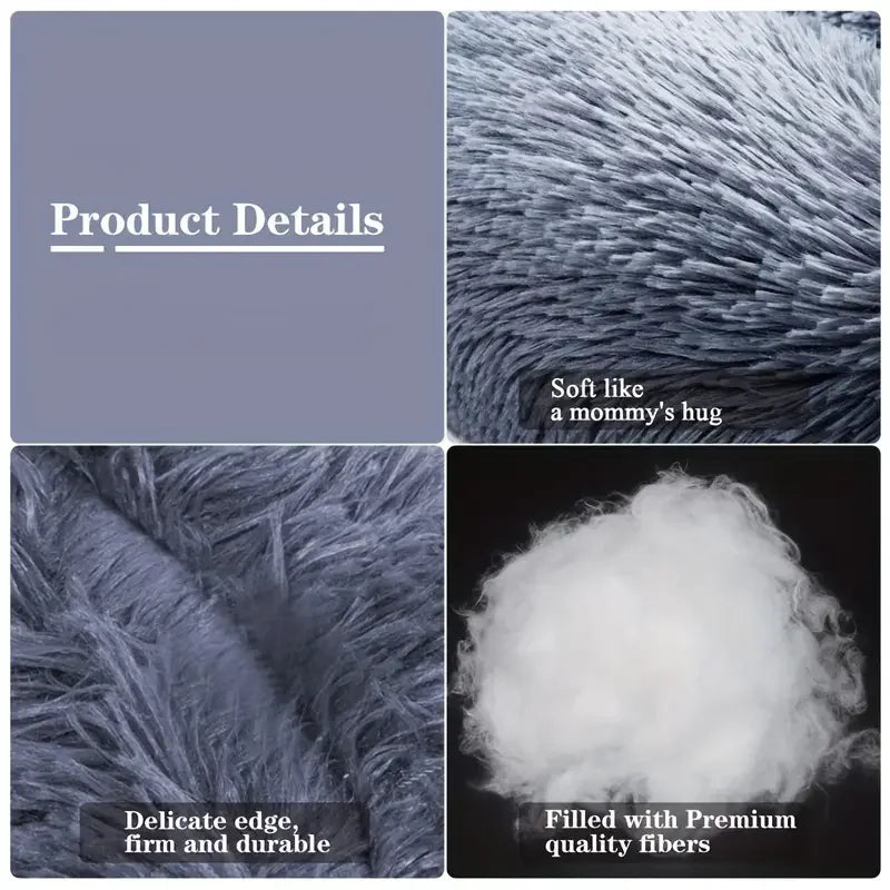 Round Plush Winter Dog & Cat Bed