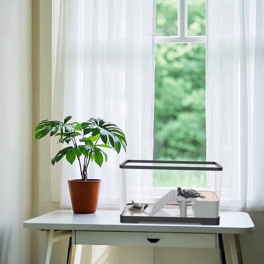 Acrylic Turtle Tank Habitat Kit with Basking Platform