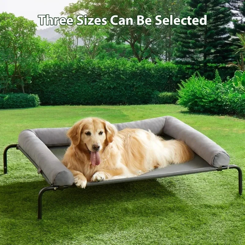 Elevated Cooling Dog Bed with Chew-Proof Frame