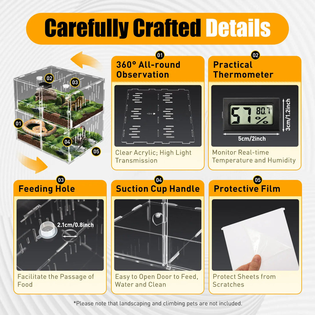 4-Grid Acrylic Reptile Breeding Box