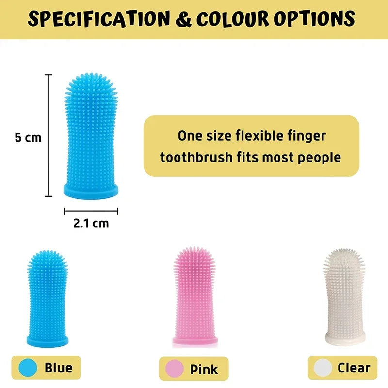 1PC Silicone Pet Finger Toothbrush – Soft & Safe for Dogs and Cats