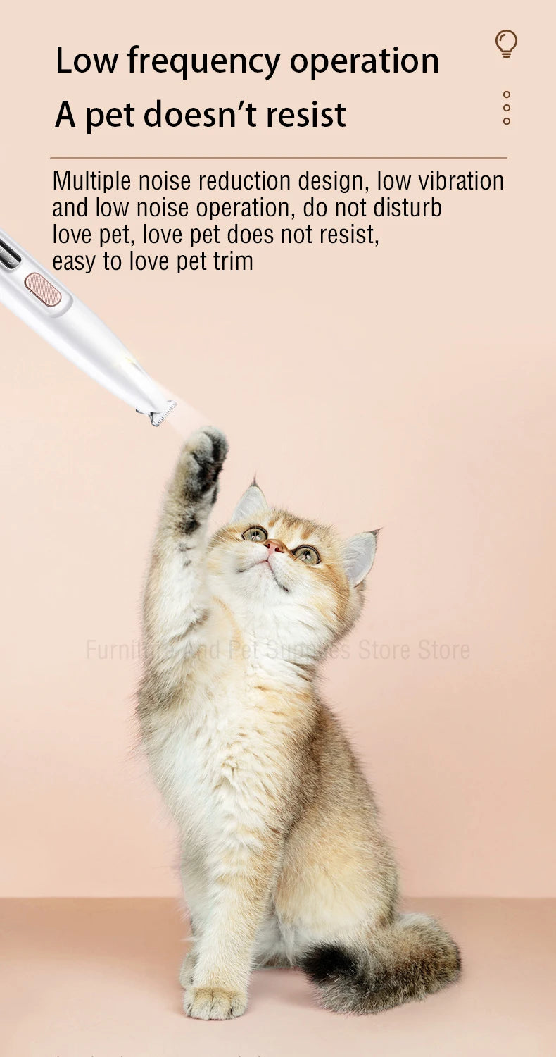 Waterproof Dog Paw Trimmer with LED Light & Display