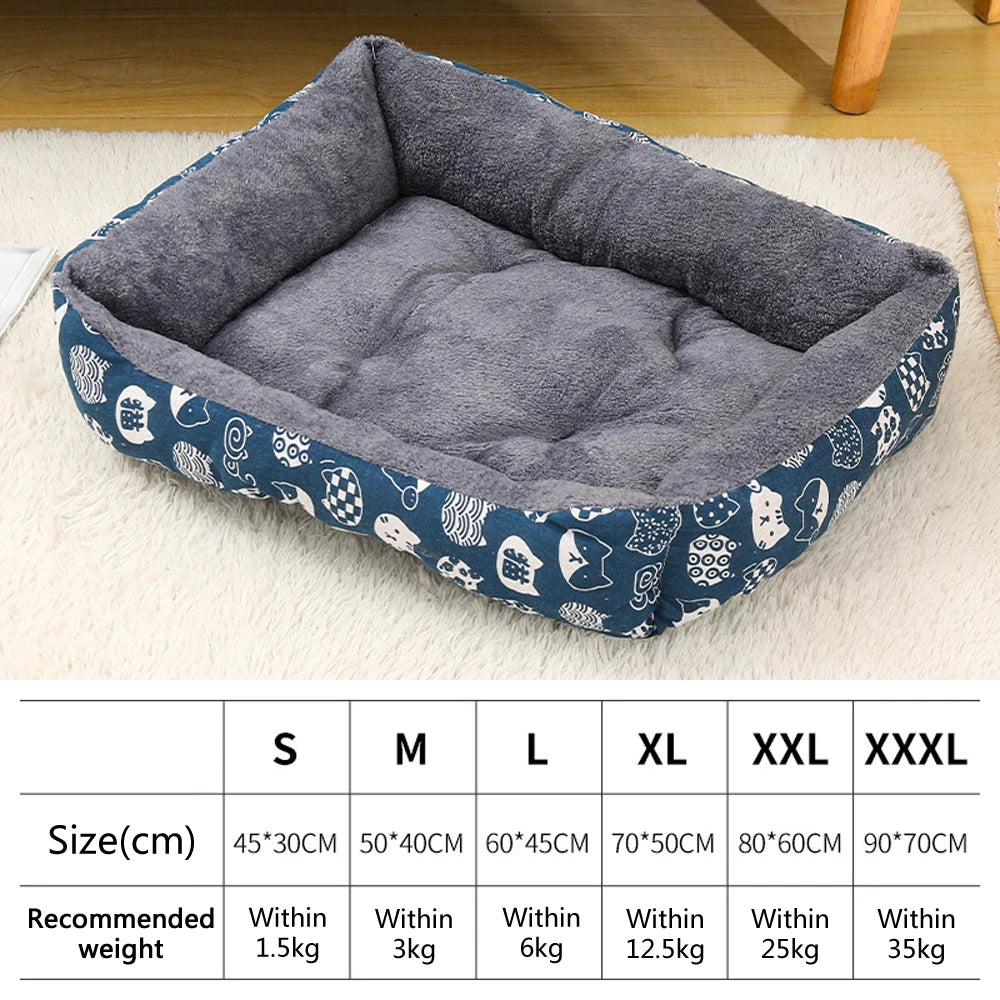 Large Warm Dog & Cat Bed with Thick Breathable Mat