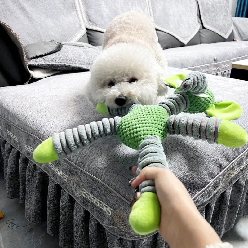 Indestructible Squeaky Dog Toy – Plush Animal Chew
