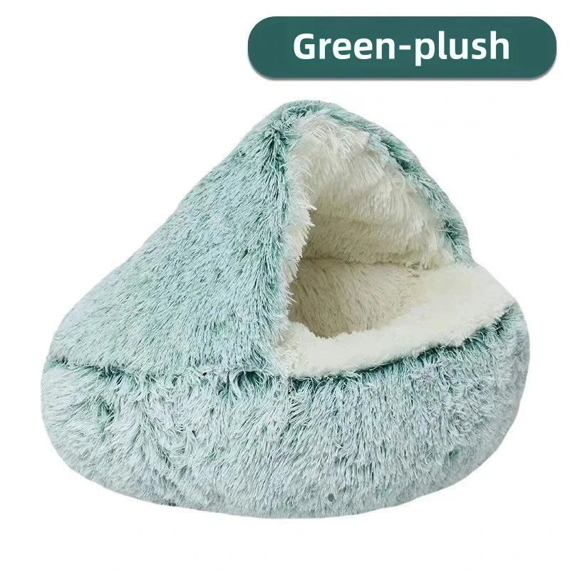 Autumn & Winter Plush Semi-Enclosed Cat & Pet Bed