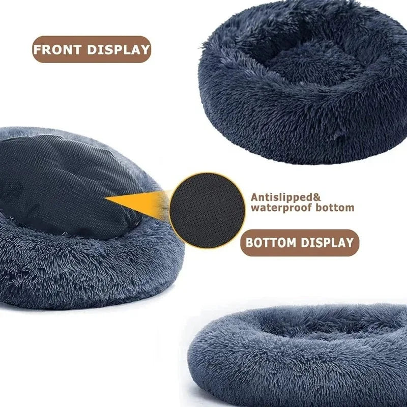 Round Plush Winter Dog & Cat Bed