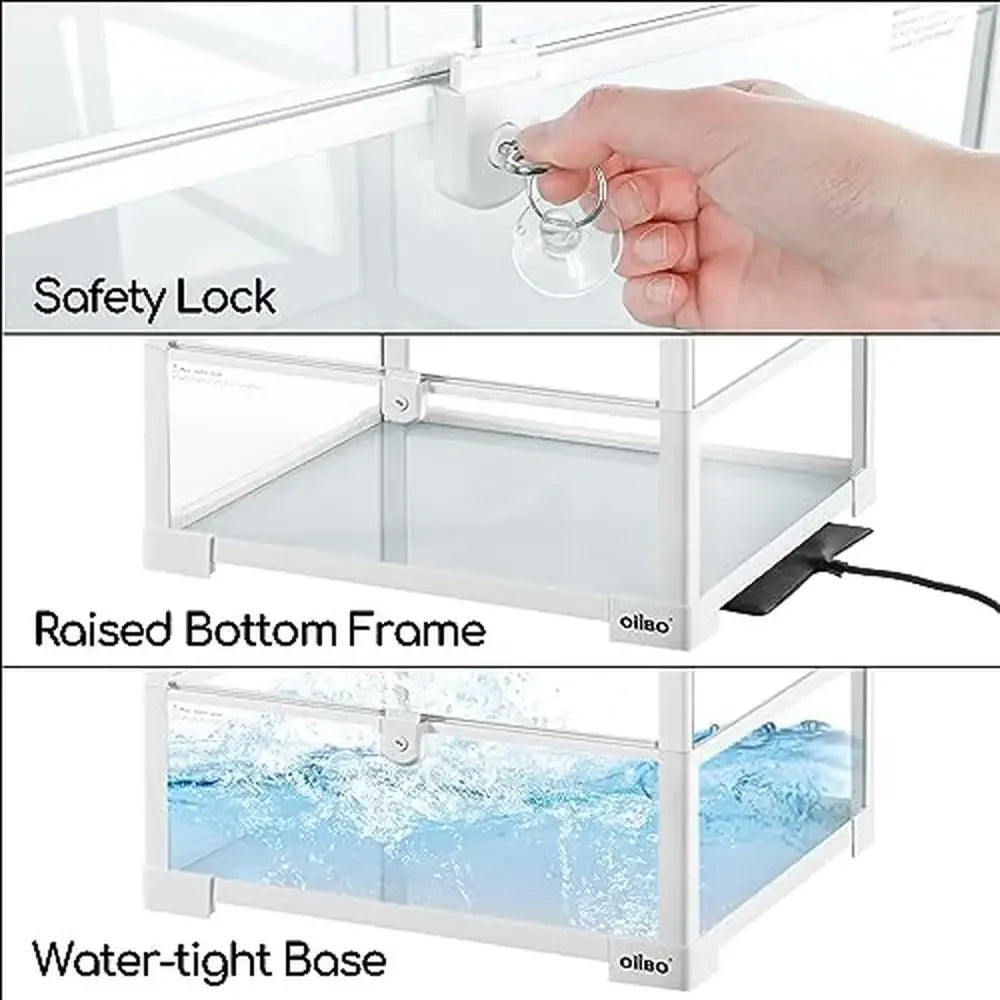 30 Gallon Glass Reptile Terrarium with Double Hinge Door