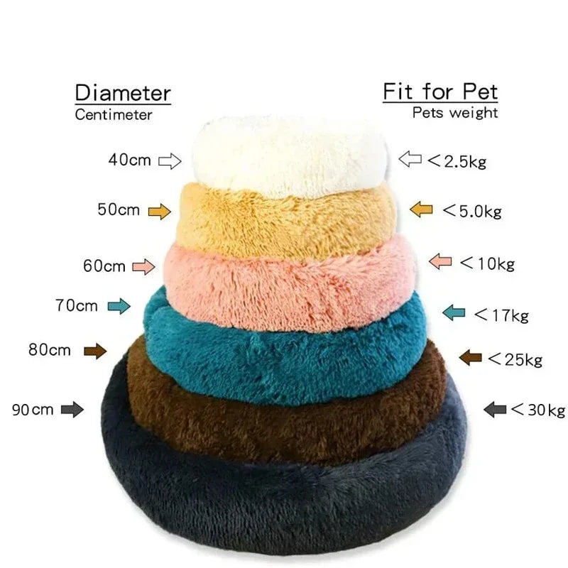 Round Plush Winter Dog & Cat Bed