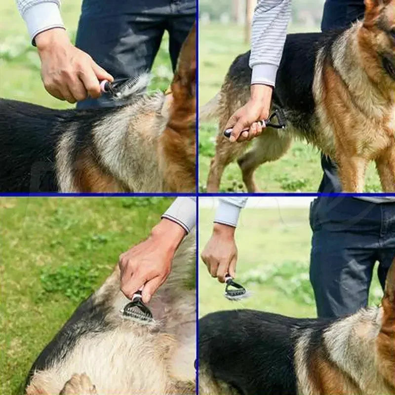 Double-Sided Pet Fur Knot Cutter & Shedding Brush