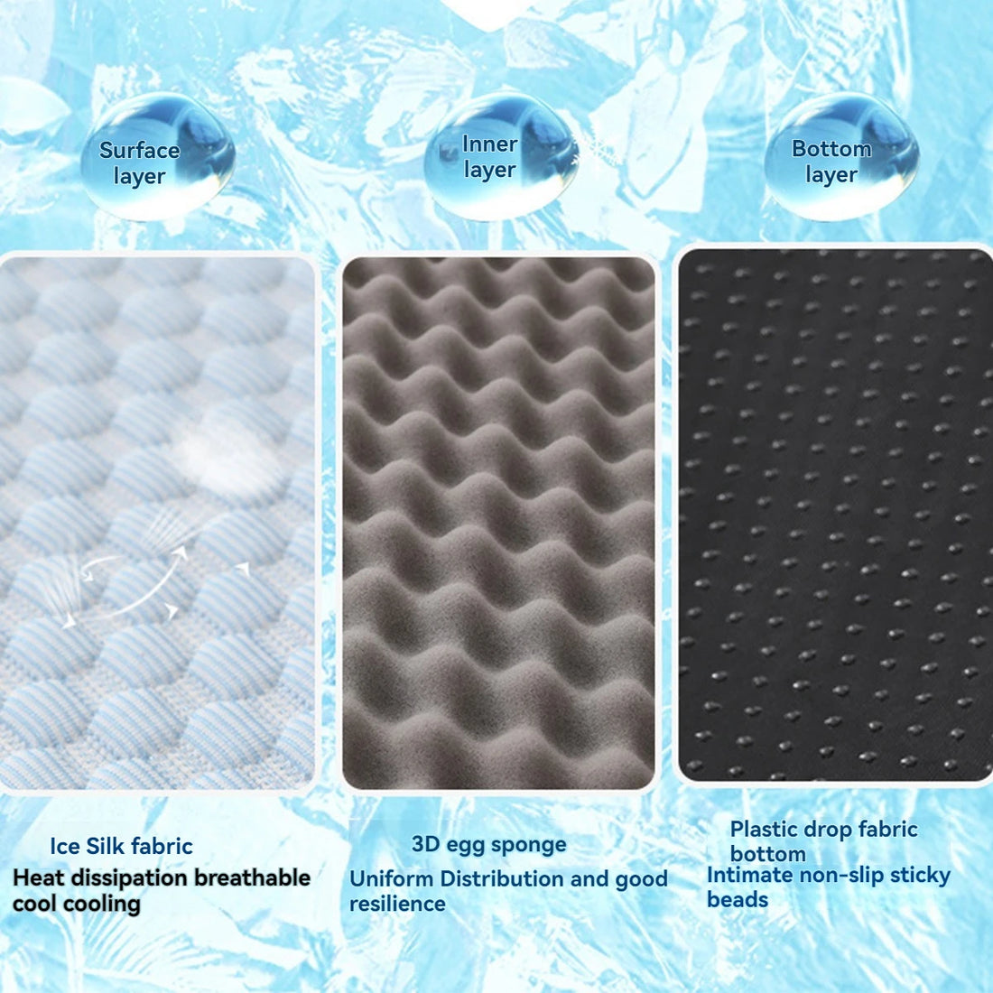 Breathable Cooling Dog & Cat Bed – Ice Silk Fabric with Pillow