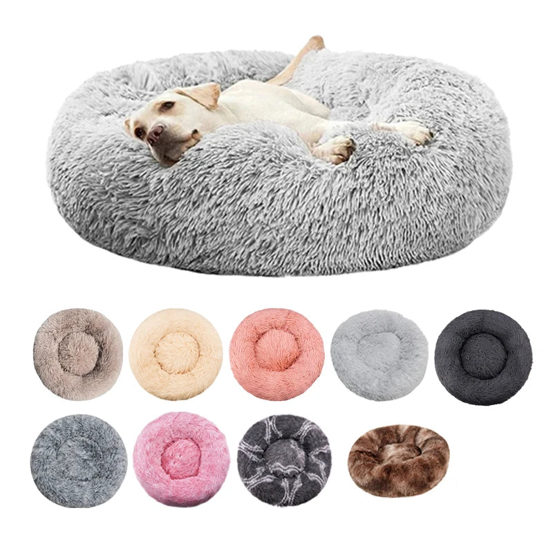Round Plush Winter Dog & Cat Bed