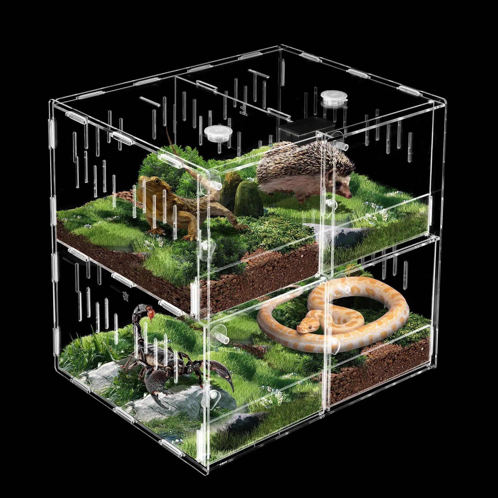 4-Grid Acrylic Reptile Breeding Box