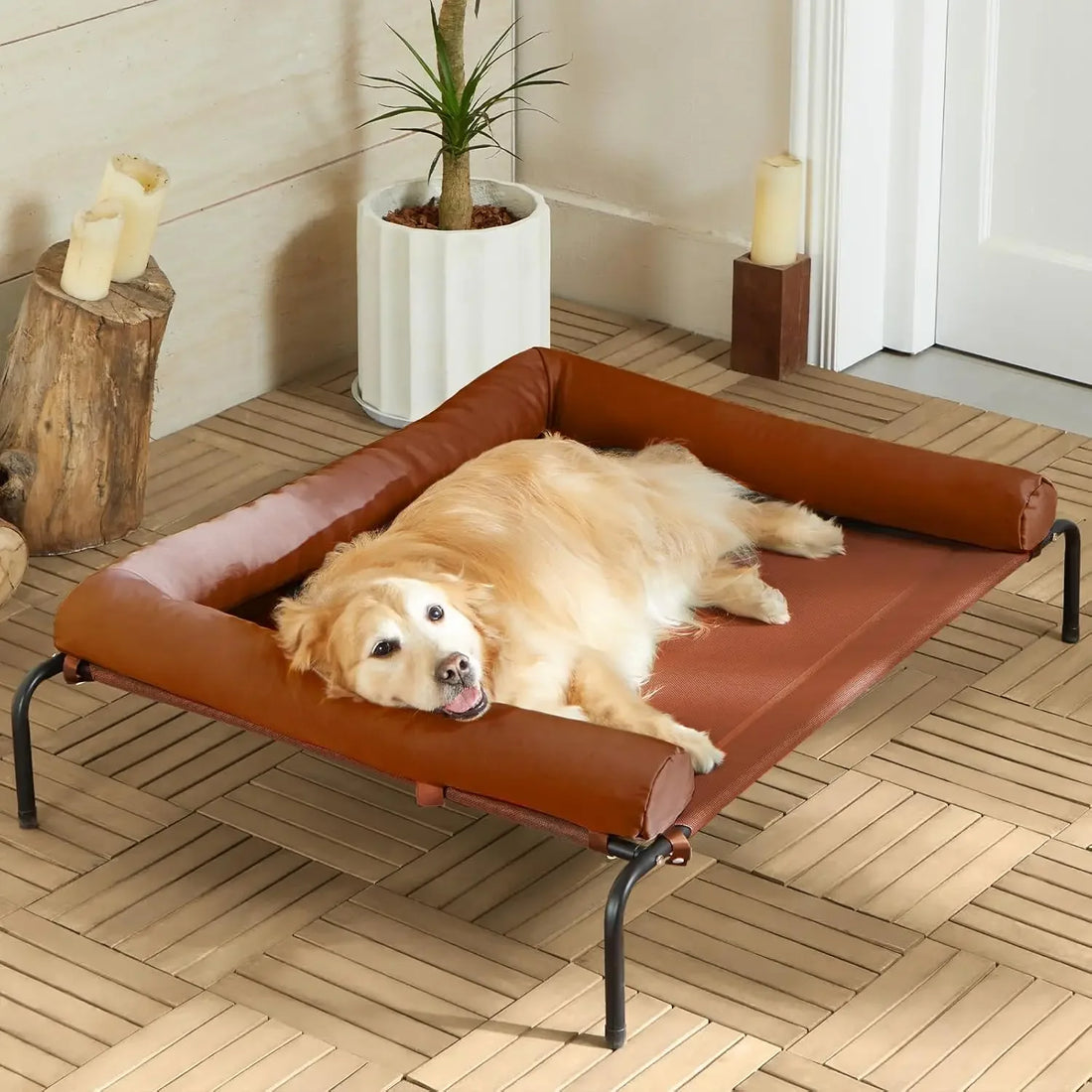 Elevated Cooling Dog Bed with Chew-Proof Frame