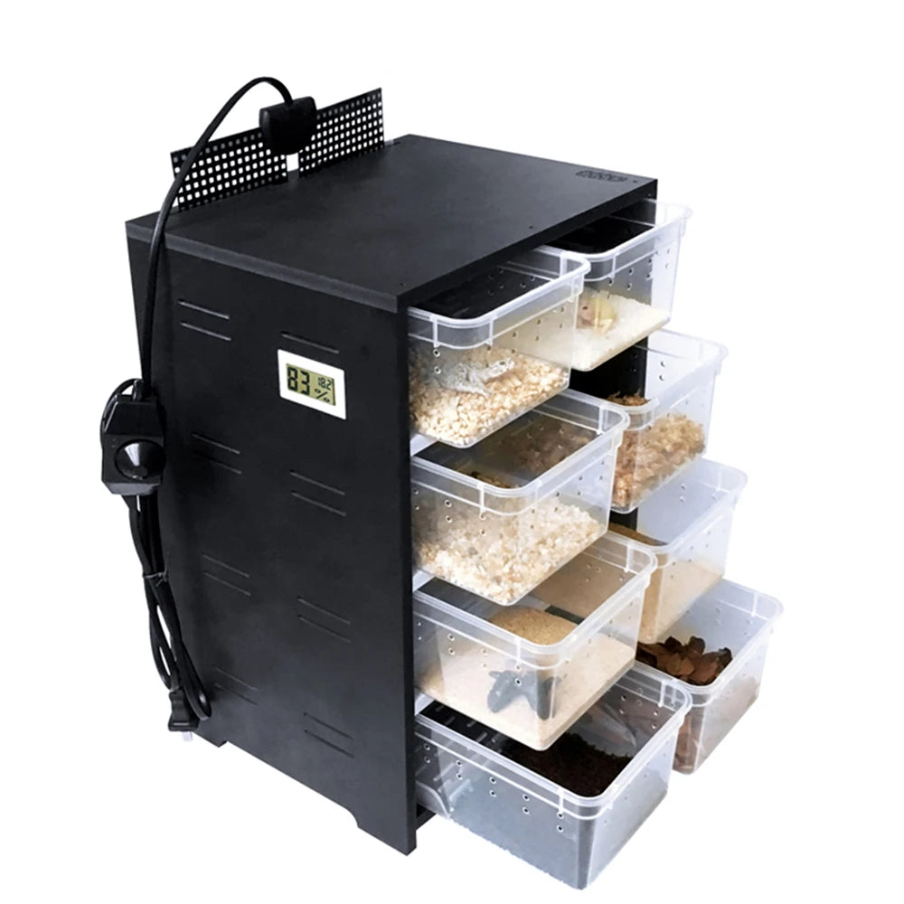 Reptile Carrier & Breeding Cabinet with Heating Pad