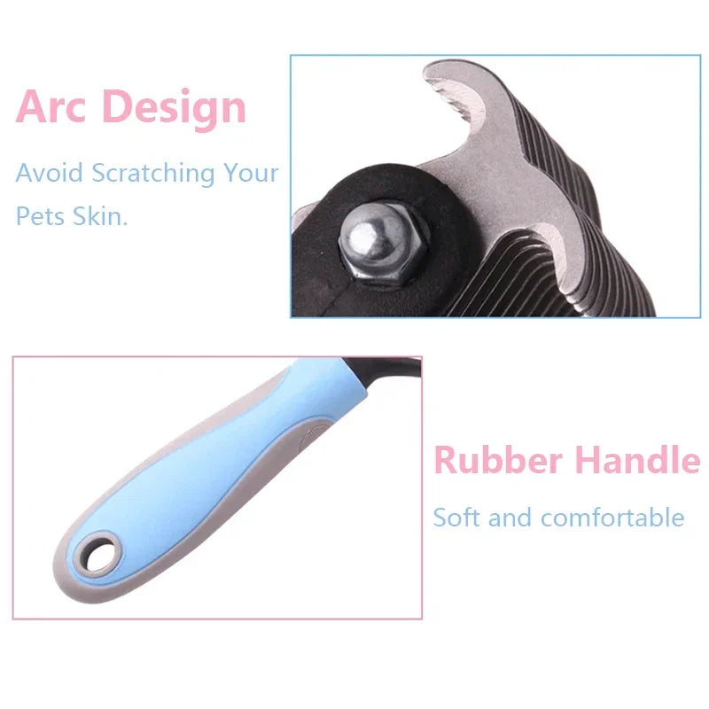 Double-Sided Pet Fur Knot Cutter & Shedding Brush