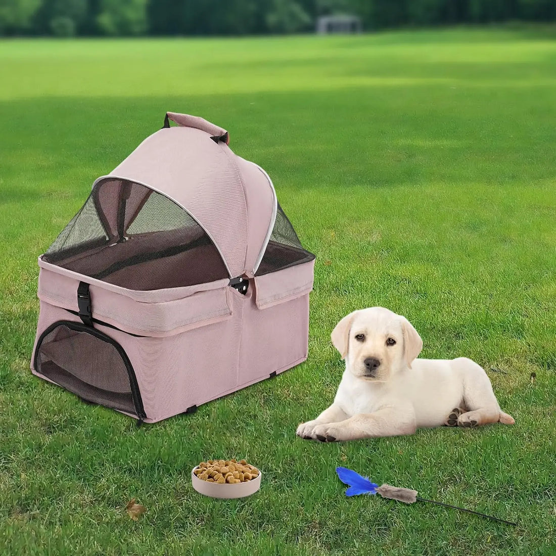 4-Wheel Foldable Pet Travel Bag & Stroller
