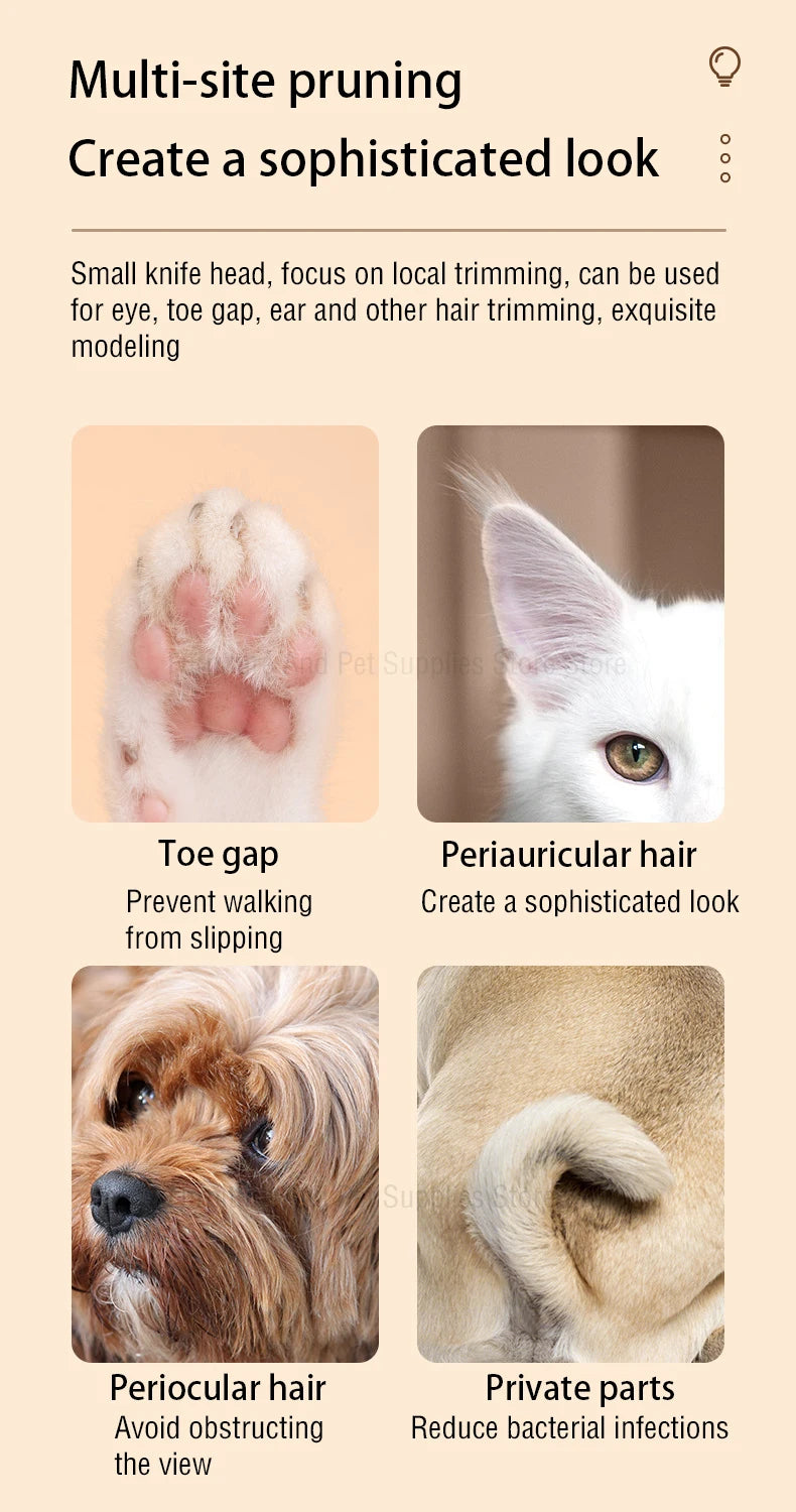 Waterproof Dog Paw Trimmer with LED Light & Display