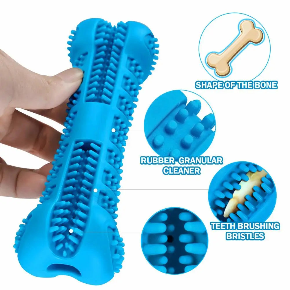 360° Soft Rubber Dog Toothbrush Chew Toy – for Small Dogs