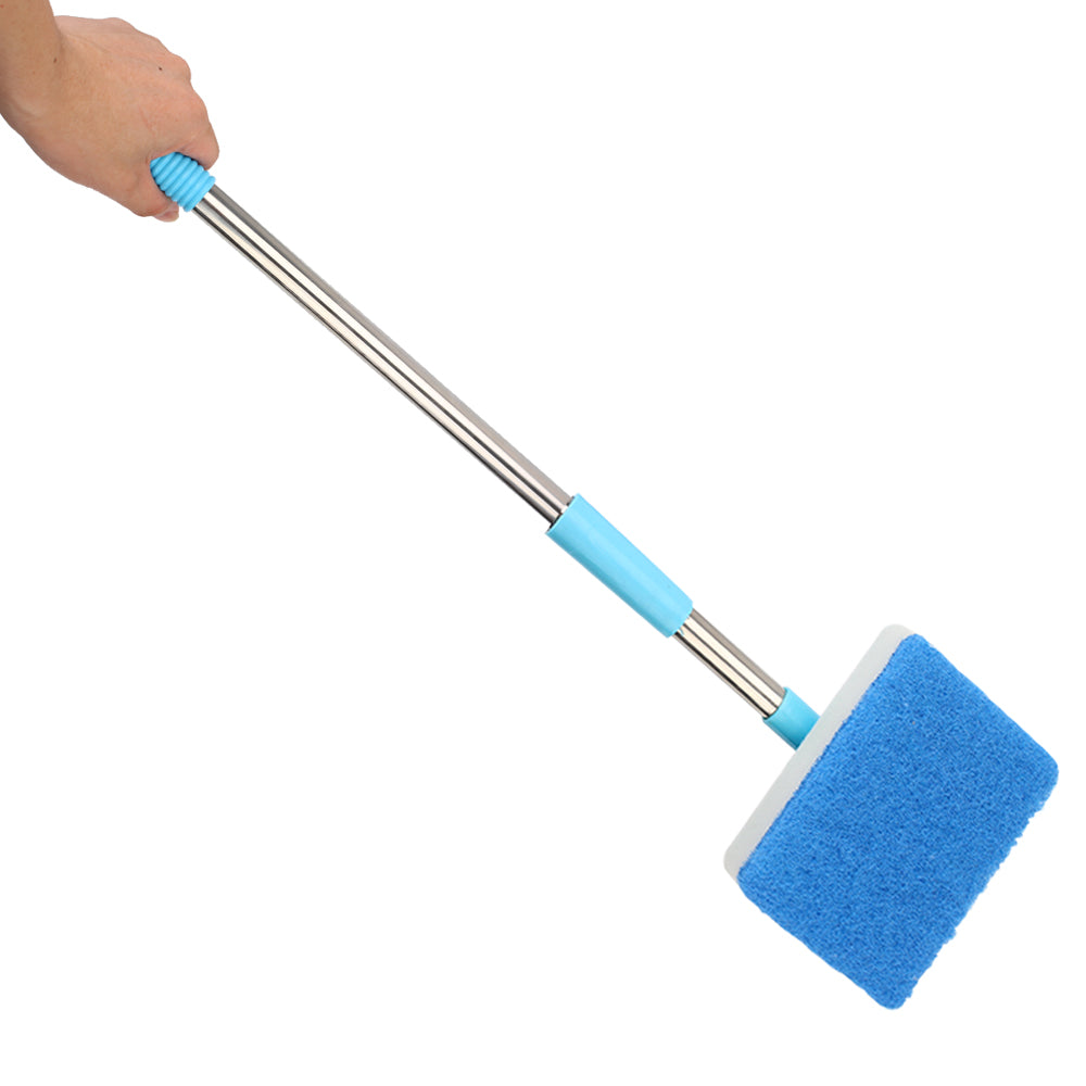 Cleaner Scrubber 180° adjustable Double-Sided Sponge Cleaning Brush Aquarium Fish Tank Glass Window Algae Super Long Handle